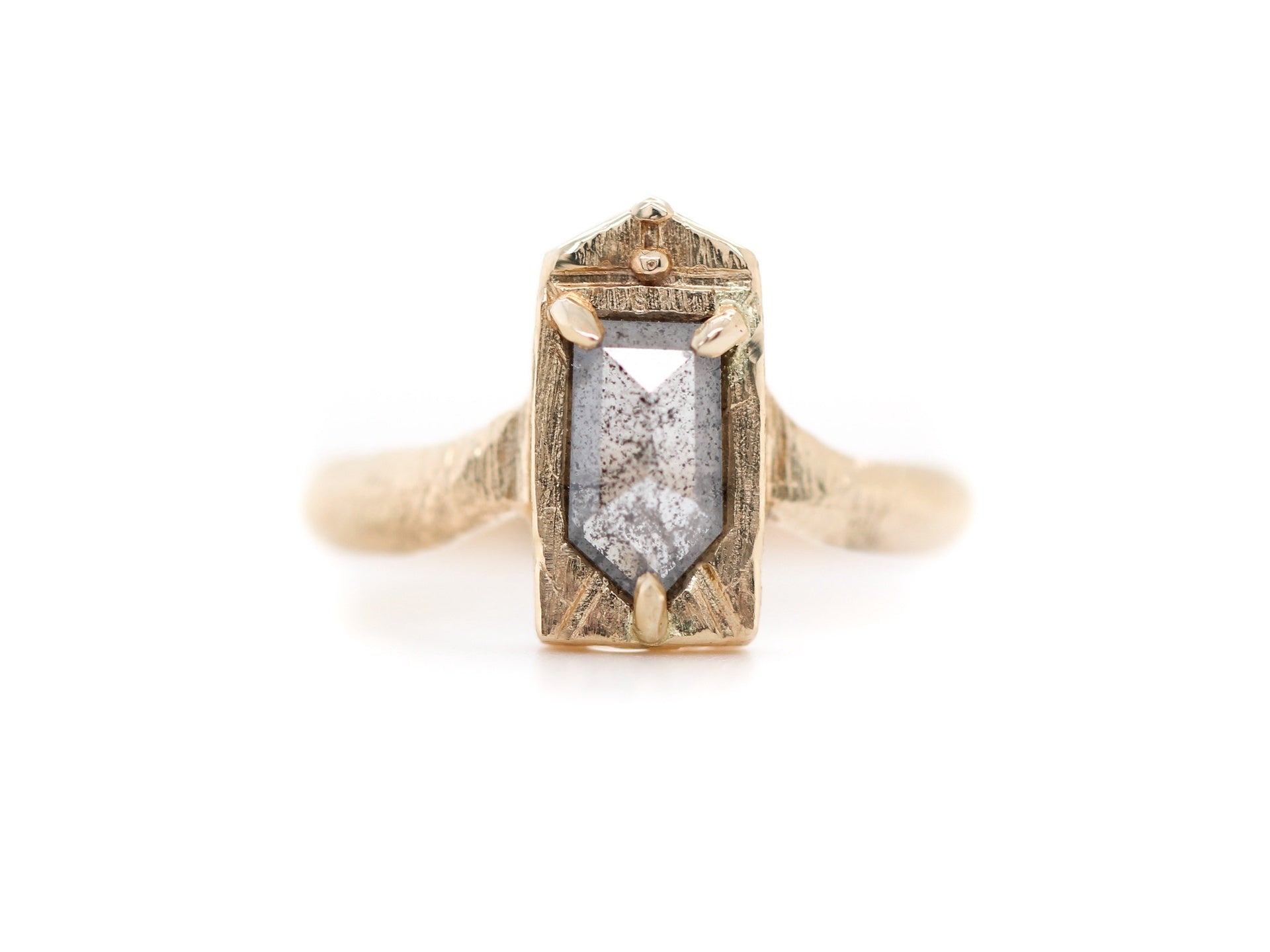 1.17 Carat Shield Rose Cut Diamond Ring