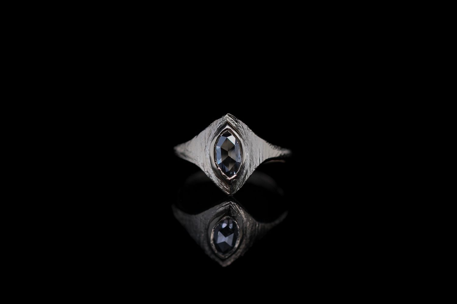 0.7 Carat Oval Rose Cut Diamond Ring