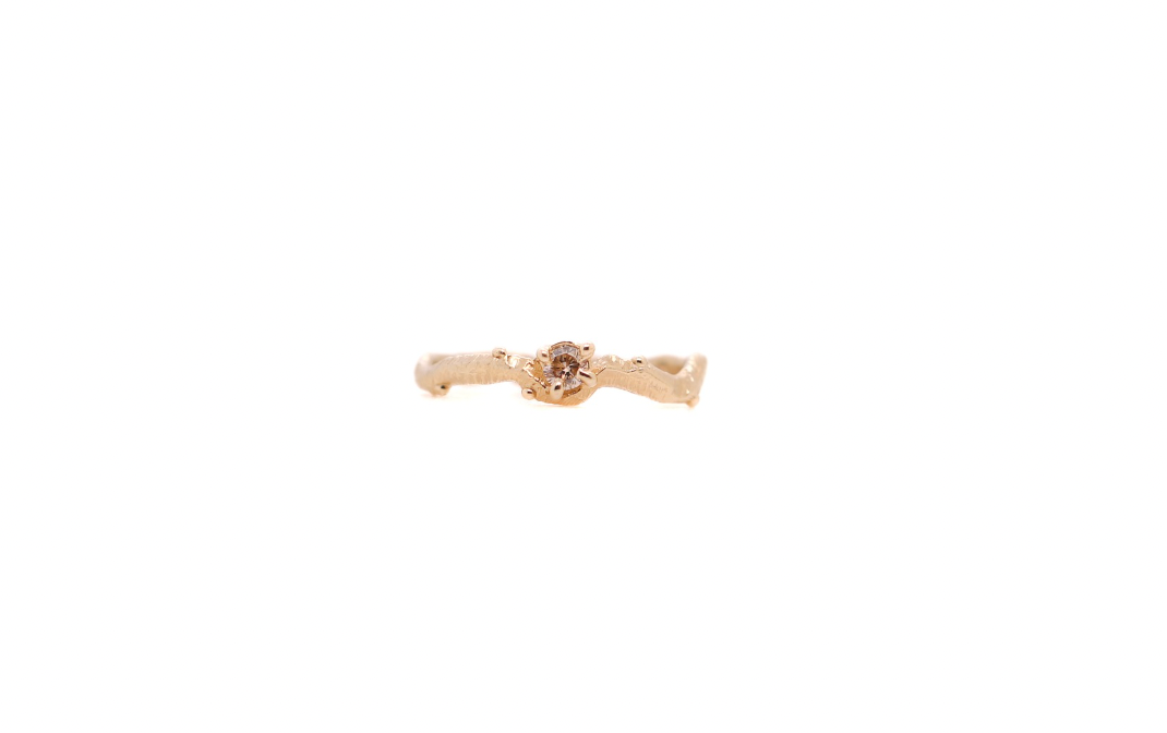 Champagne Diamond Branches Stacker Ring