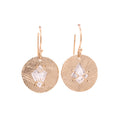 drop disc earrings with salt and pepper diamonds in 14k yellow gold by universal deco