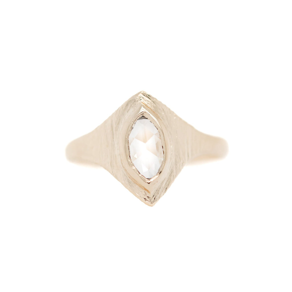 0.7 Carat Oval Rose Cut Diamond Ring