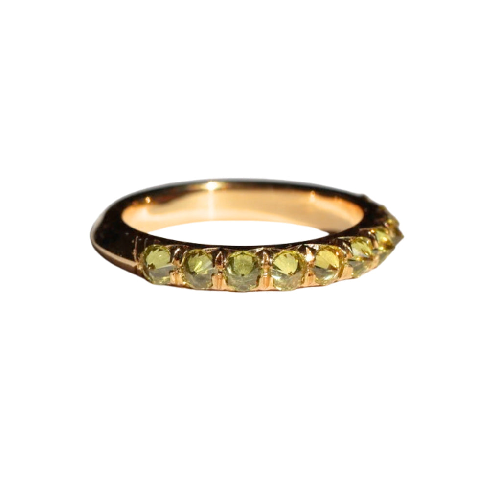 Barbed Yellow Diamond Half Eternity Ring - 18ky