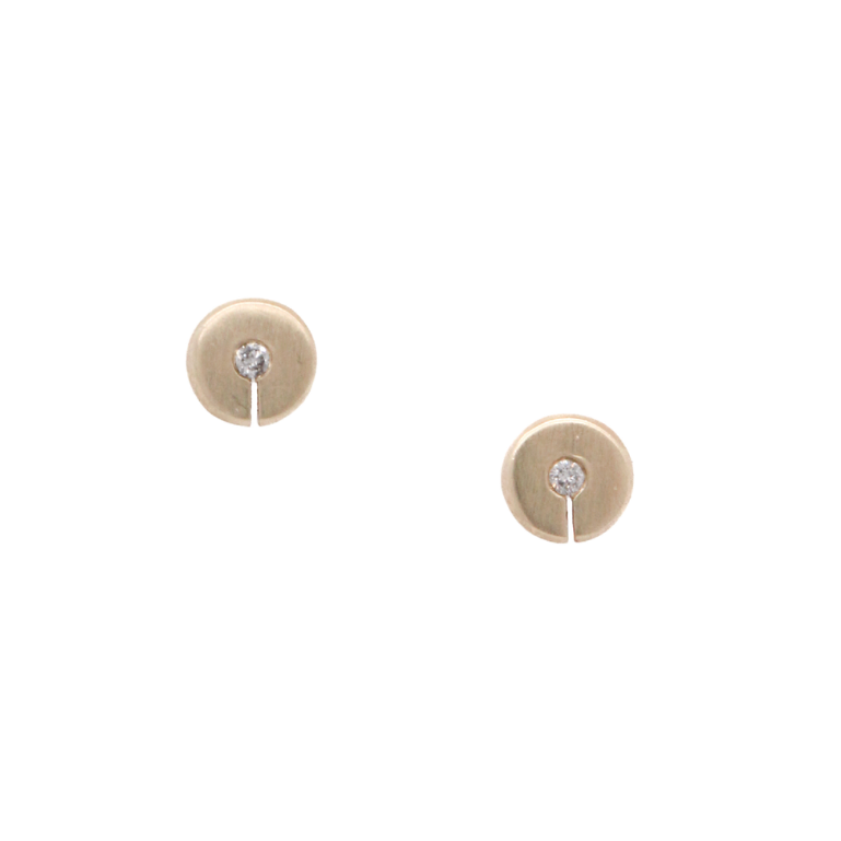 10K Celah Tiny Studs - Grey Diamond