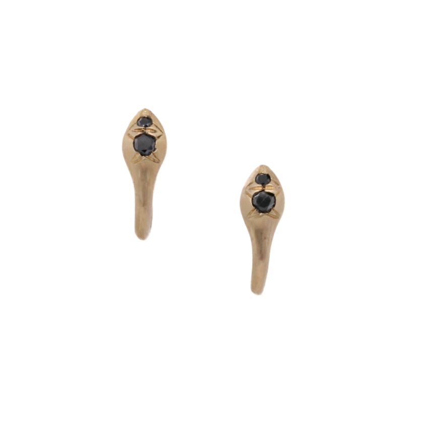 10K Prem Earrings - Black Diamond
