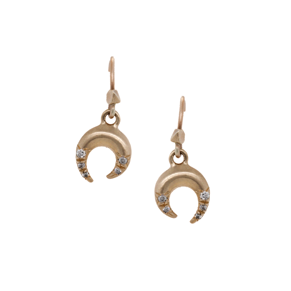 10k Talon Earrings Grey Diamonds