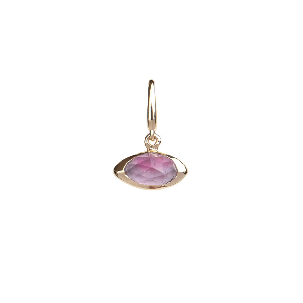 14k Gold 'Eye of Venus' Bi-Color Tourmaline Pendant