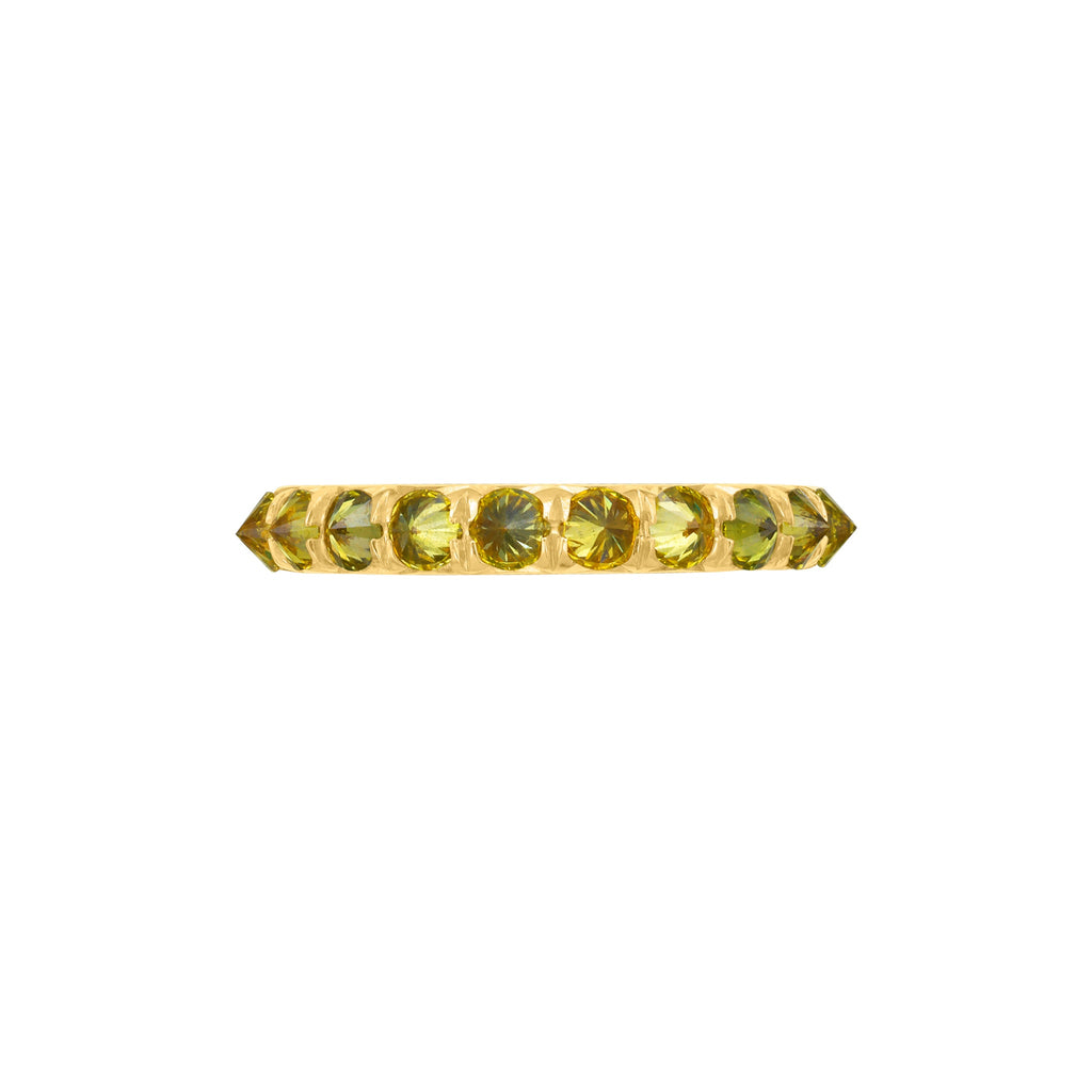 Barbed Yellow Diamond Half Eternity Ring - 18ky