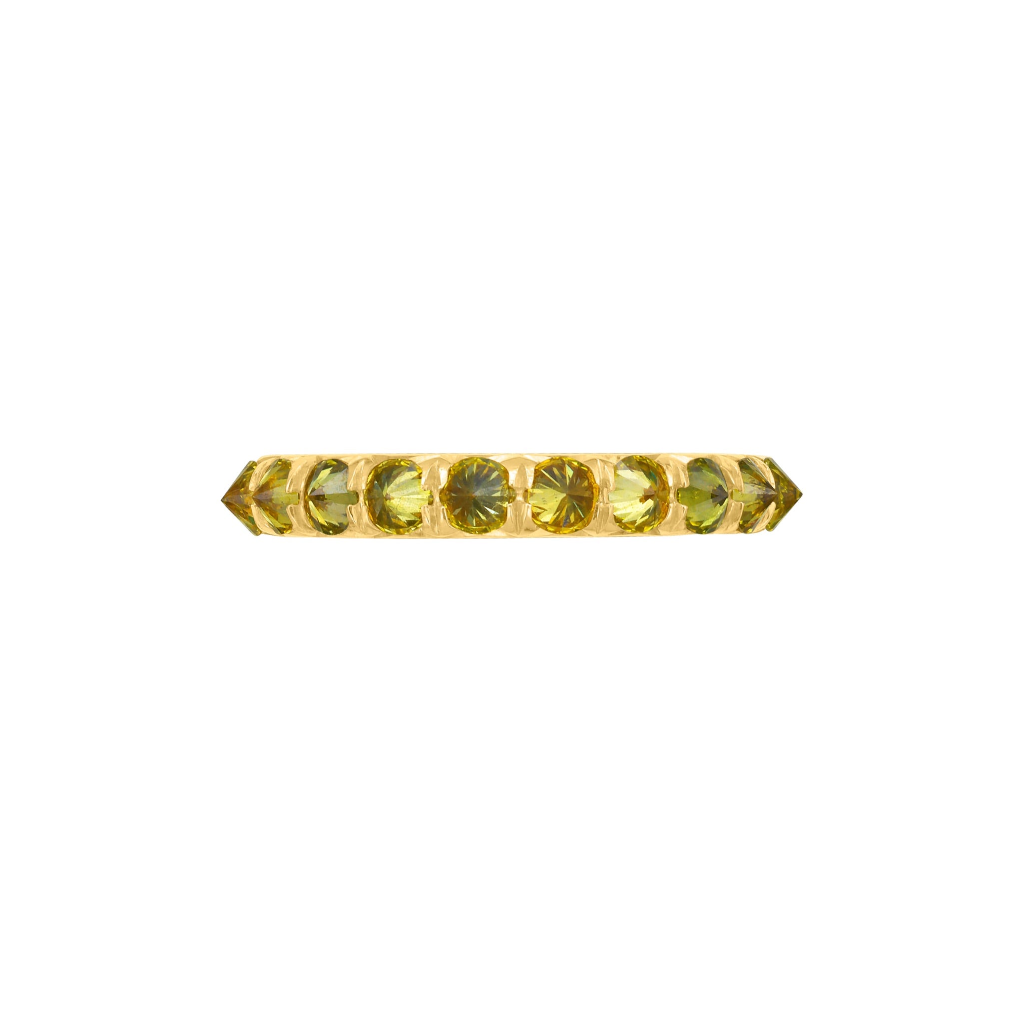 BARBED YELLOW DIAMOND HALF ETERNITY RING - 18ky