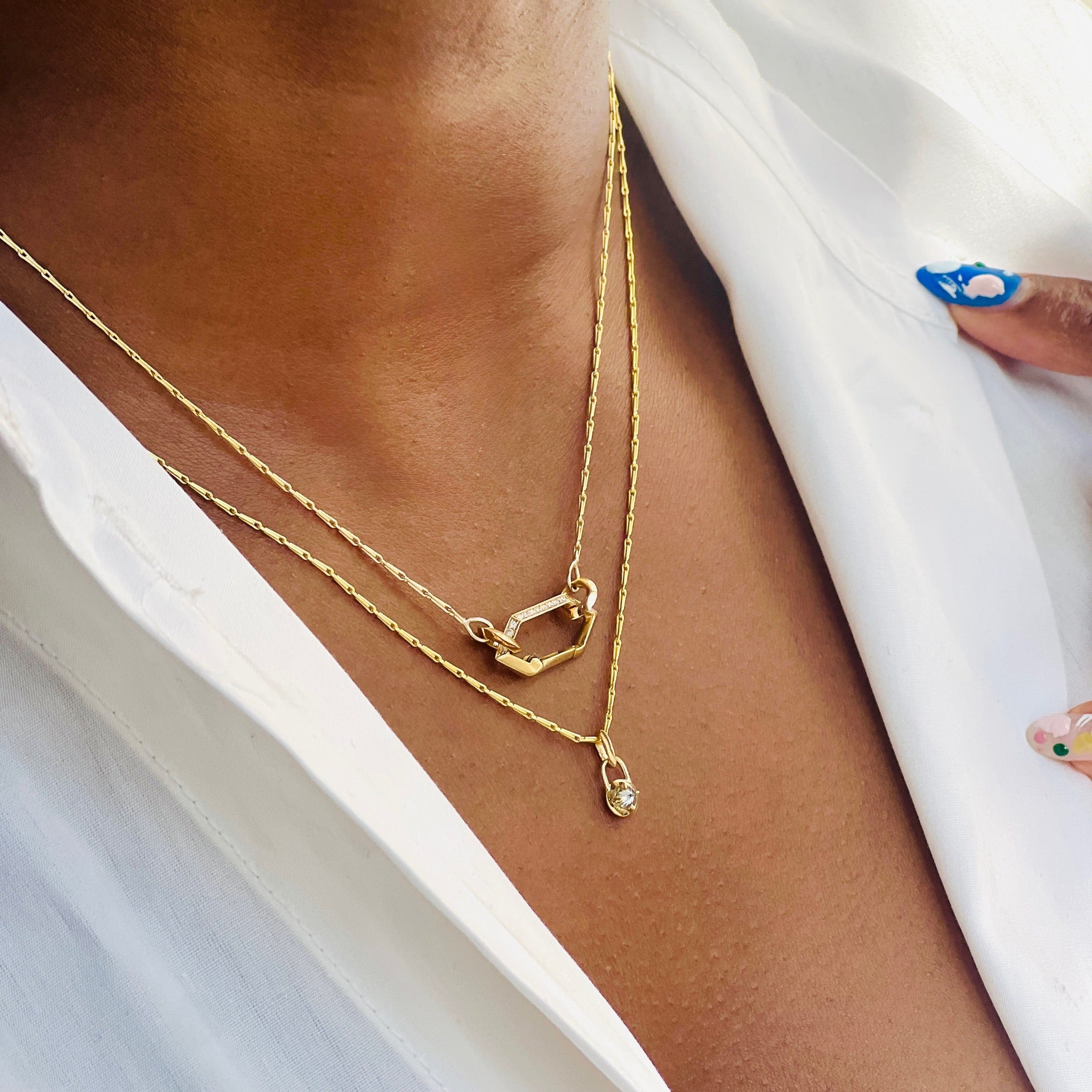 BARLEY CORN CHAIN WITH MAKHARA CLIP CLASP - 18ky