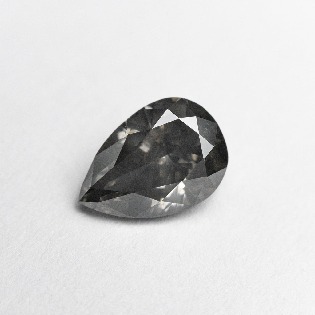 1.01ct 7.83x5.42x3.38mm Fancy Dark Grey Pear Brilliant 19913-01