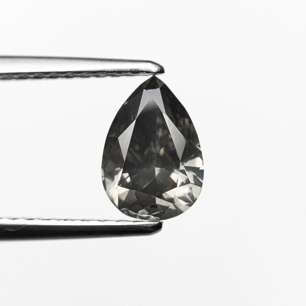 1.01ct 7.83x5.42x3.38mm Fancy Dark Grey Pear Brilliant 19913-01