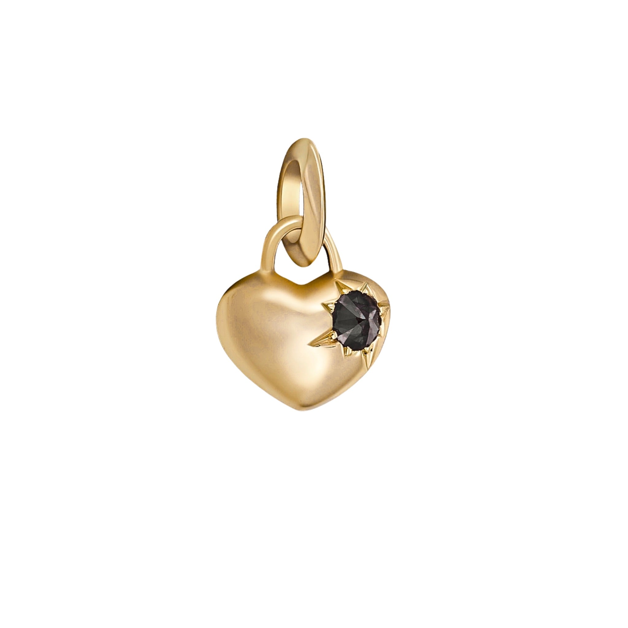 BLACK DIAMOND BUSTED HEART PENDANT - 18ky