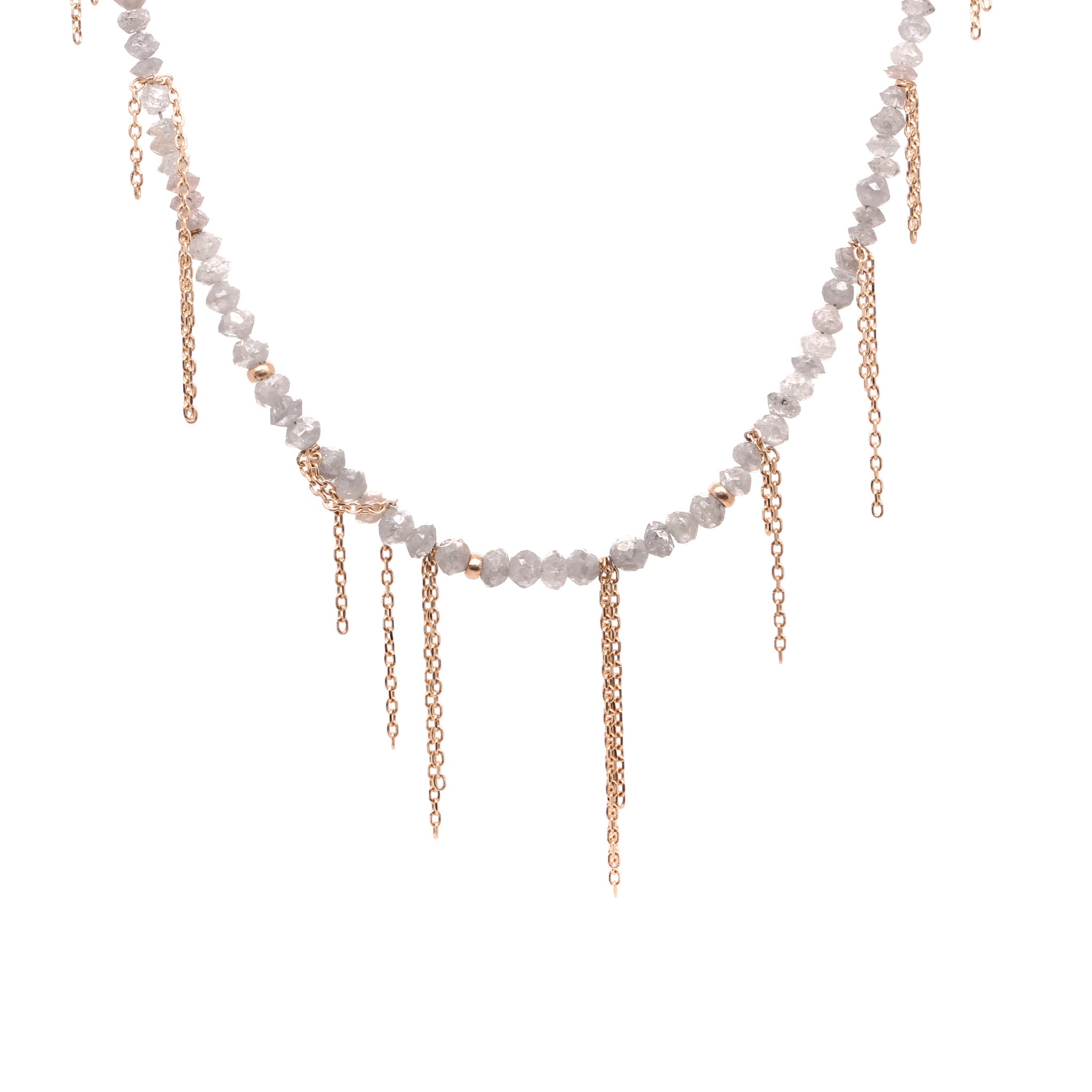 20ct Gray Diamond Fringe Necklace
