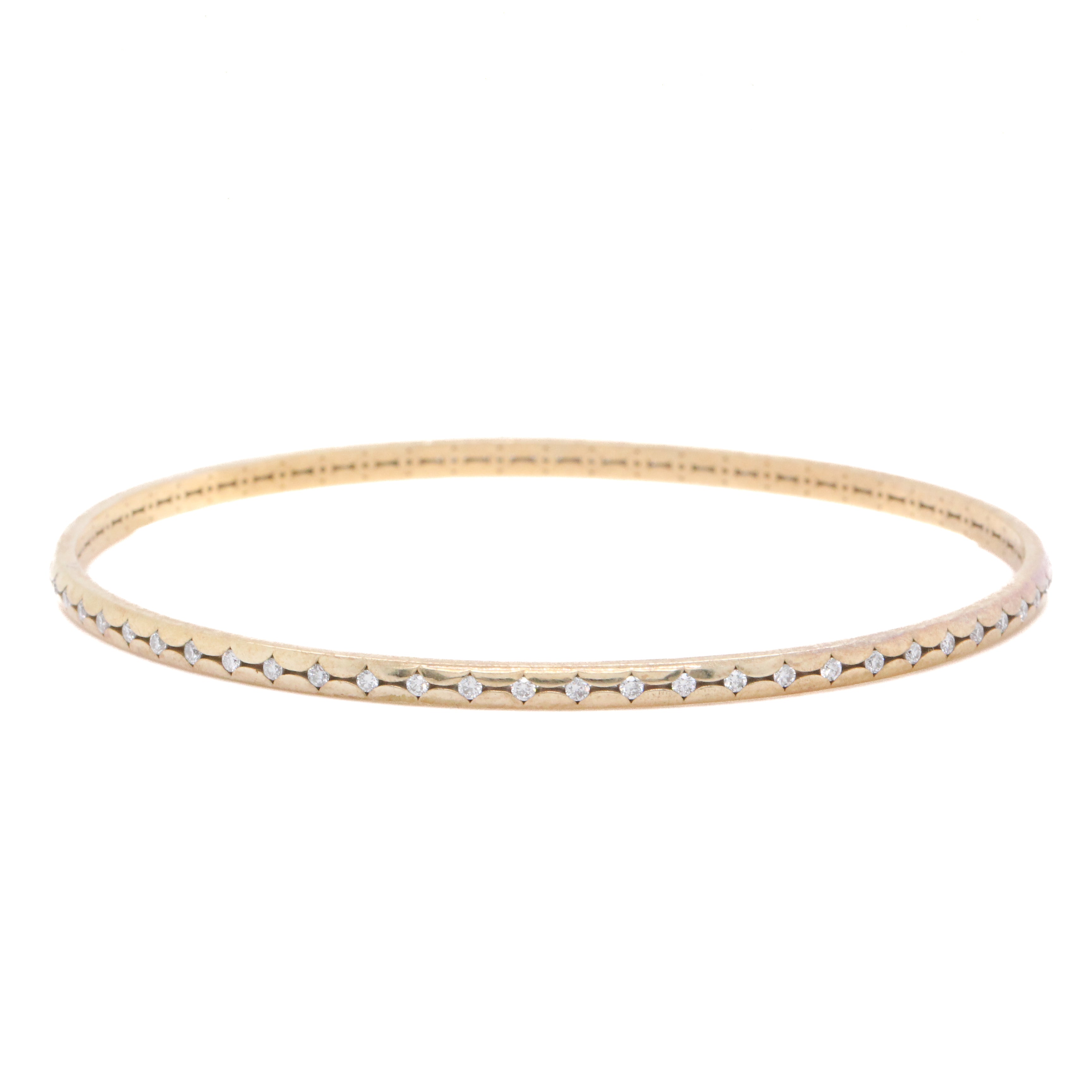 3mm Scallop Diamond Bangle