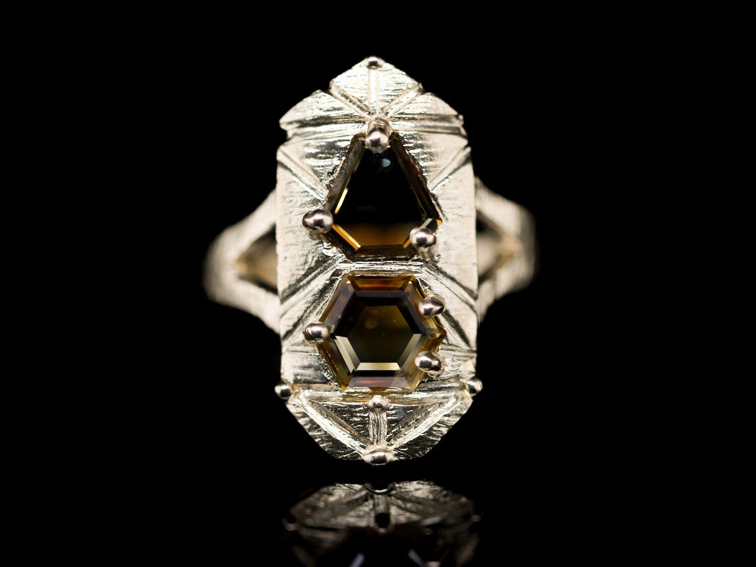 Sapphire Shield Ring 2