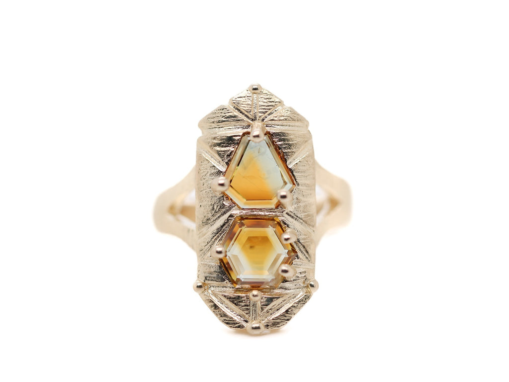 Sapphire Shield Ring 2