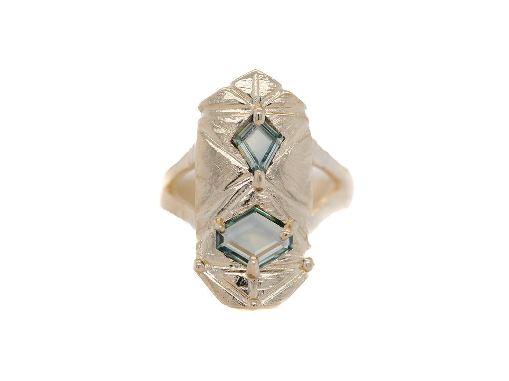 Sapphire Shield Ring 4