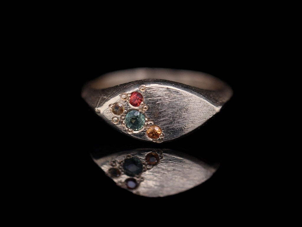 Sapphire Marquise Signet Ring