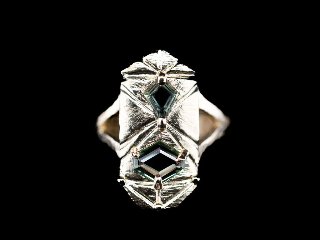 Sapphire Shield Ring 4