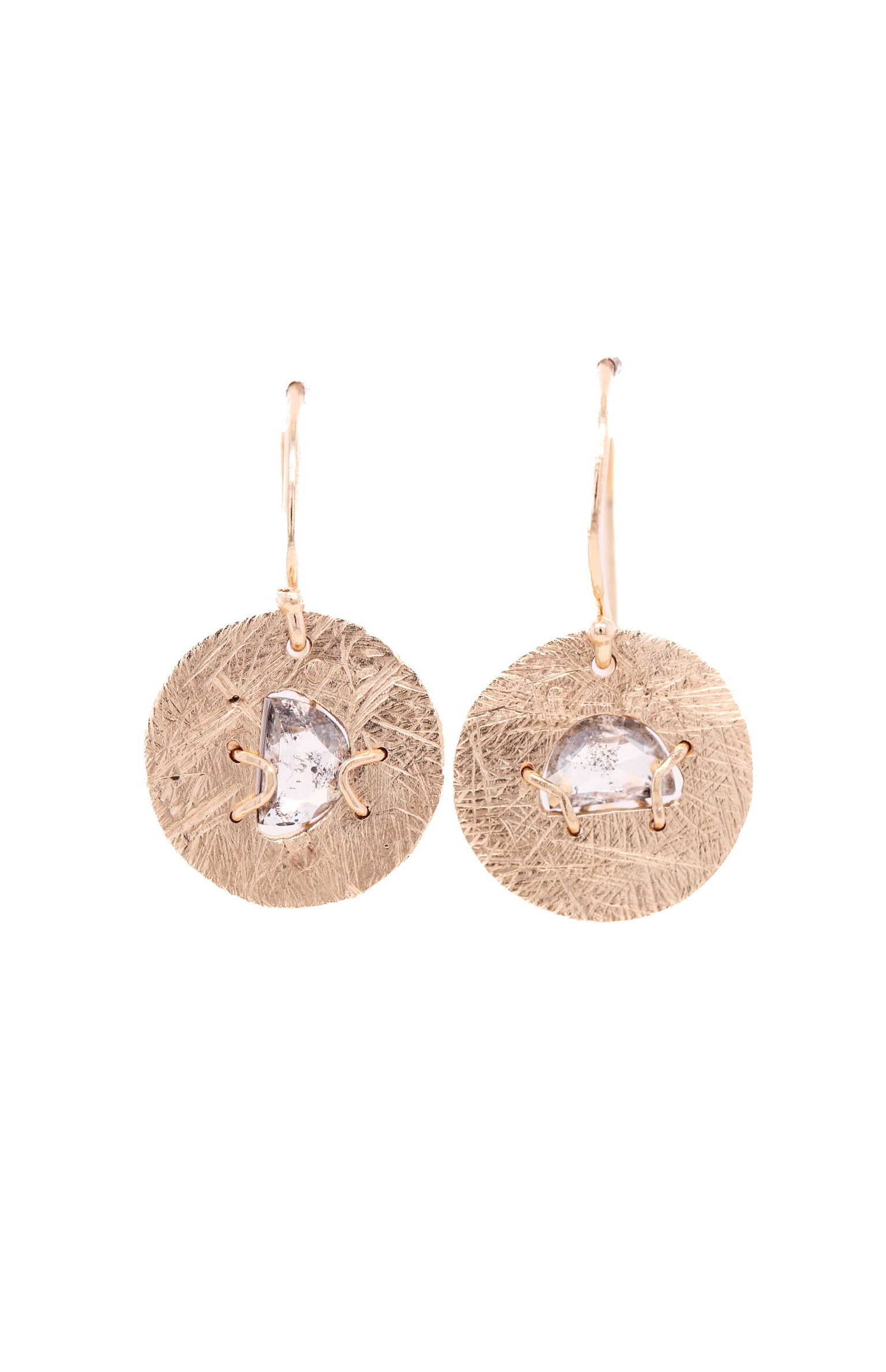 0.72ct Diamond Drop Disc Earrings