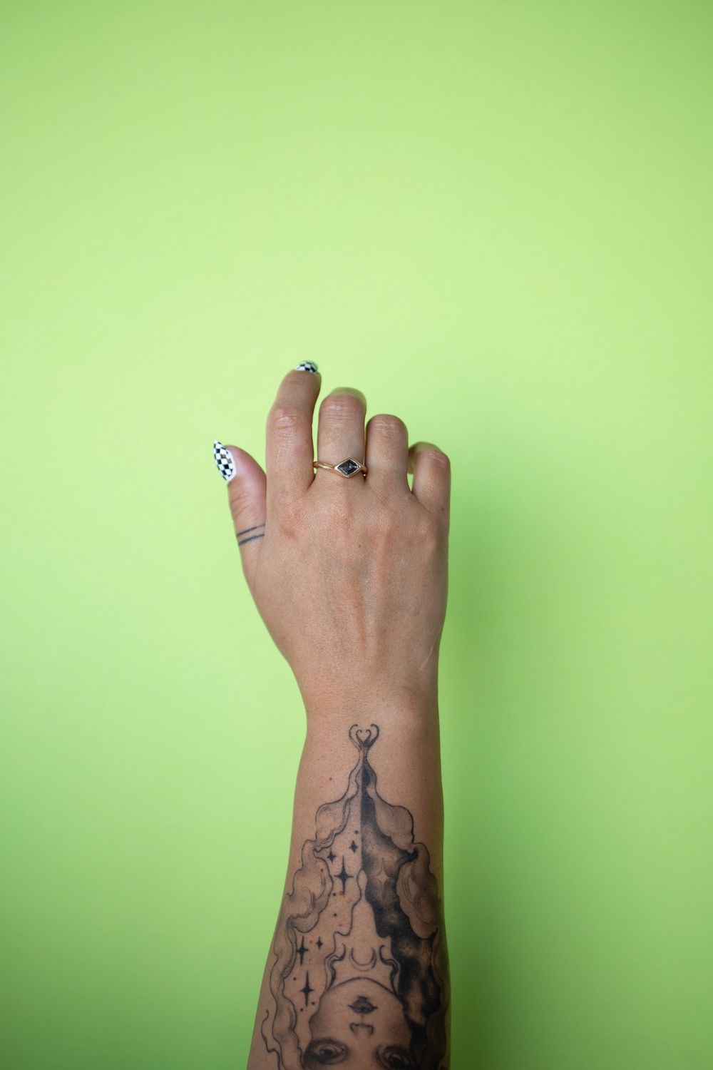 1.05 Carat Geometric Rose Cut Diamond Ring