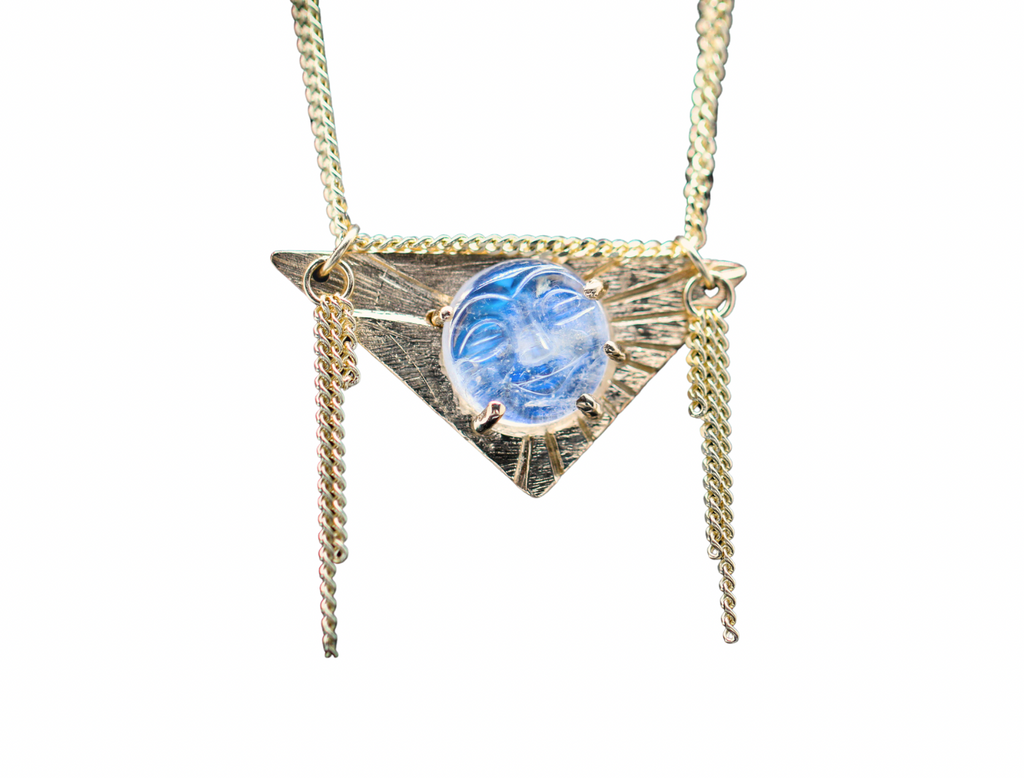 Rare Blue Moonstone Necklace
