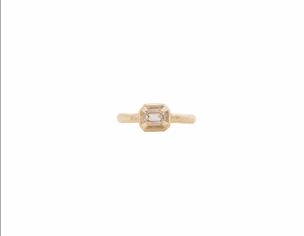 0.73 Cut Corner Step Cut Diamond Ring
