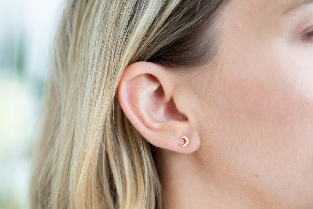 Crescent Moon Studs