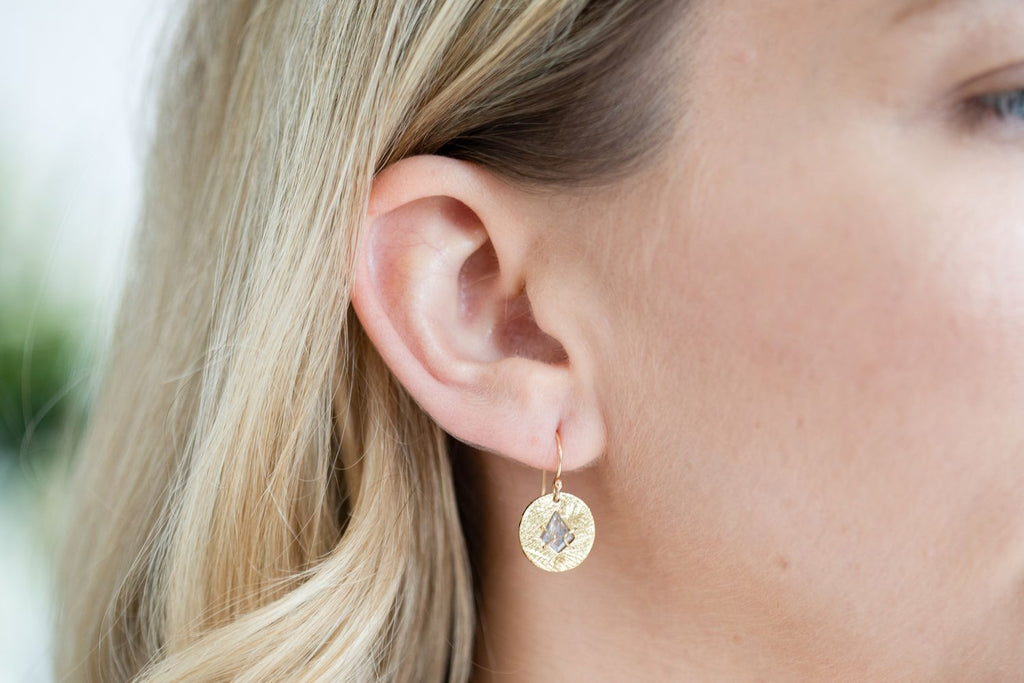 0.68ct Diamond Drop Disc Earrings