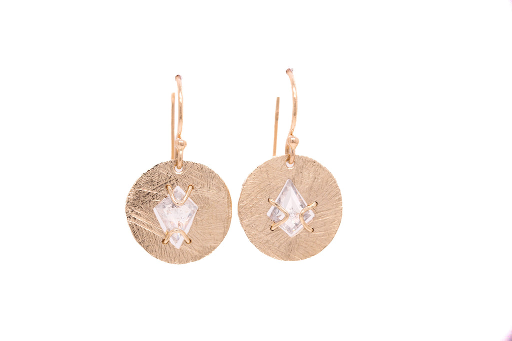 0.68ct Diamond Drop Disc Earrings