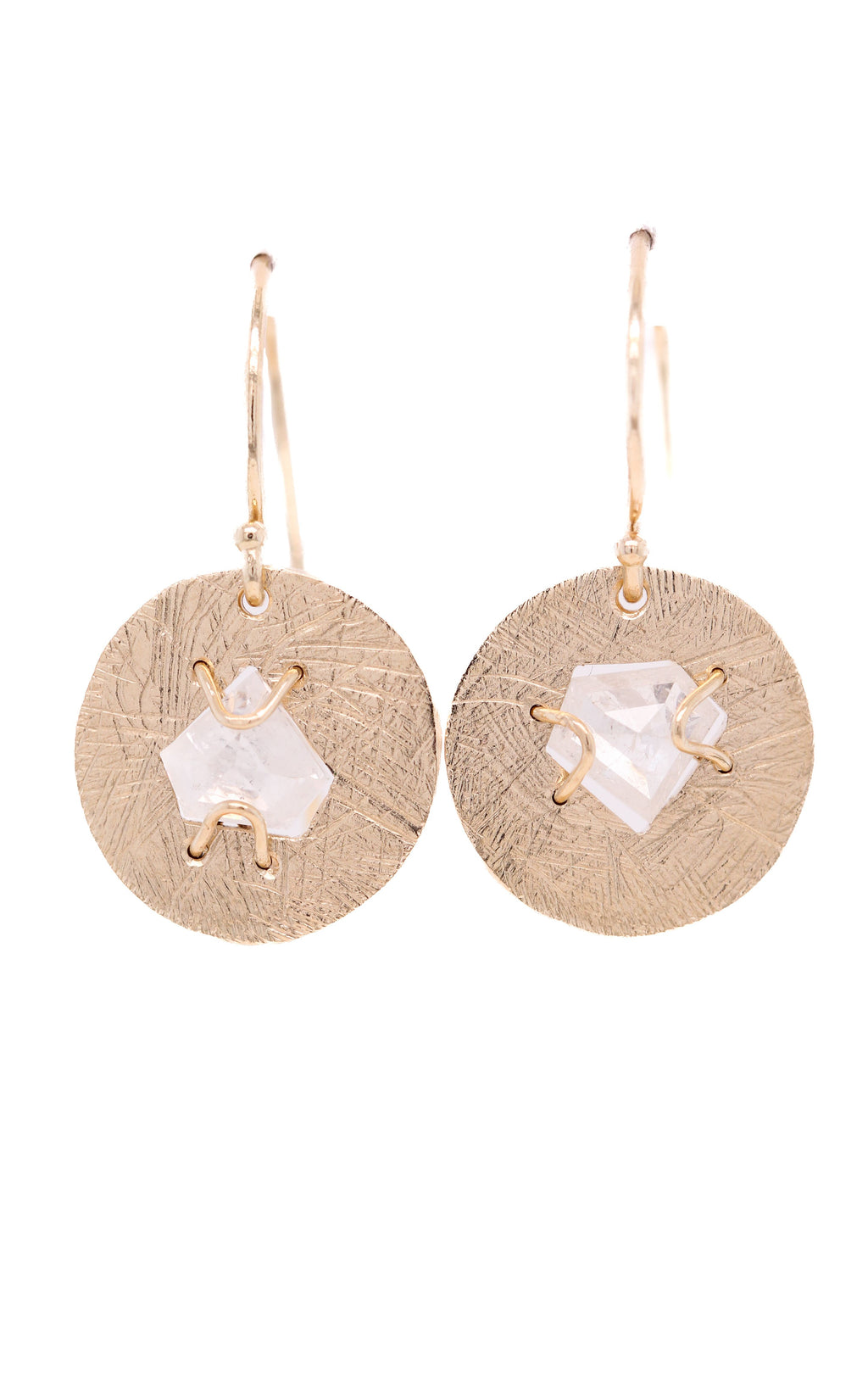 1.27ct Diamond Drop Disc Earrings