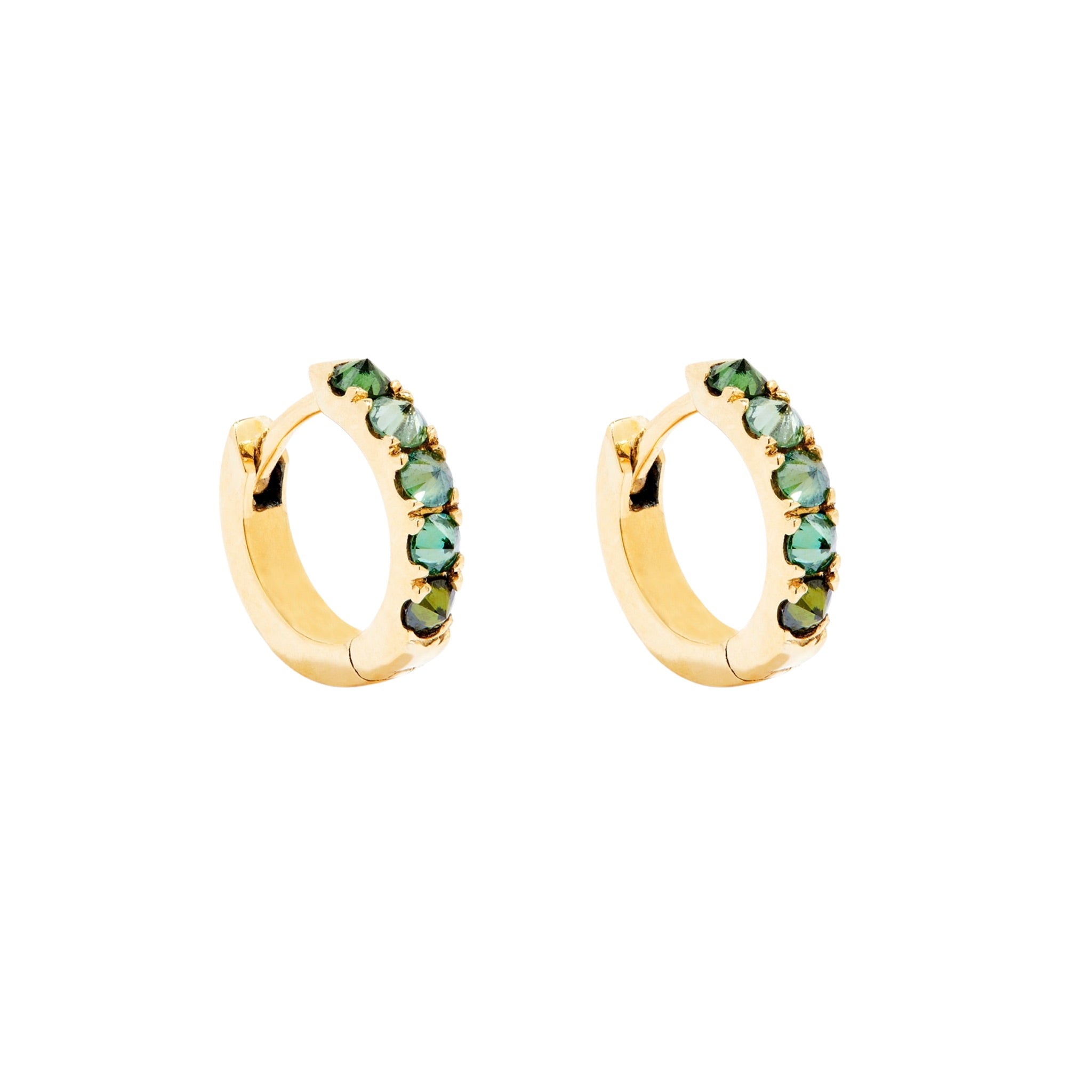 Bijoux Barbed Green Diamond Huggie Hoops