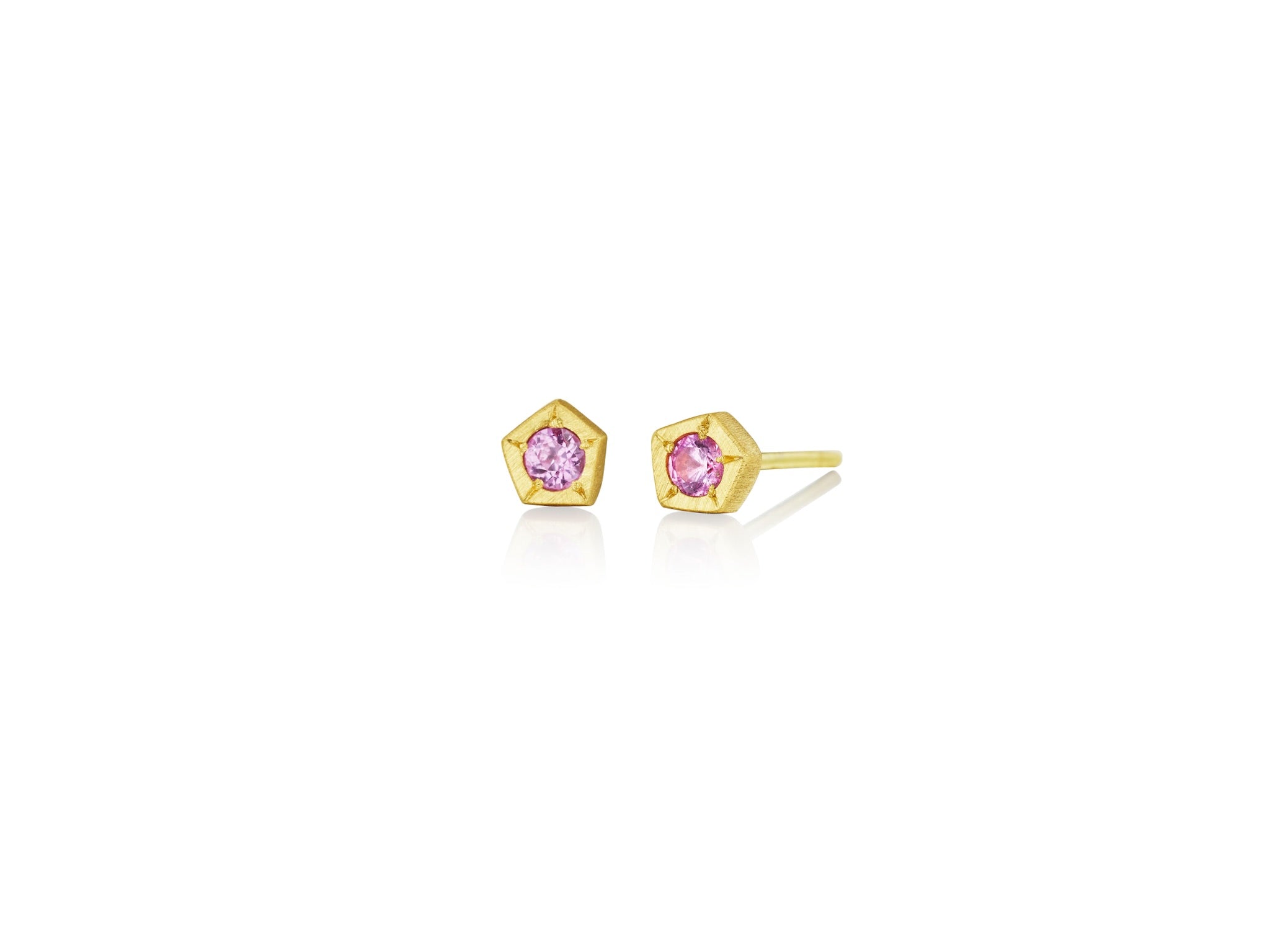 Pink Sapphire Rock Studs