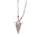 Aquamarine Amulet Token Sterling Pendant Necklace