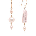 Asymmetrical Fresh Water Pearl Earrings