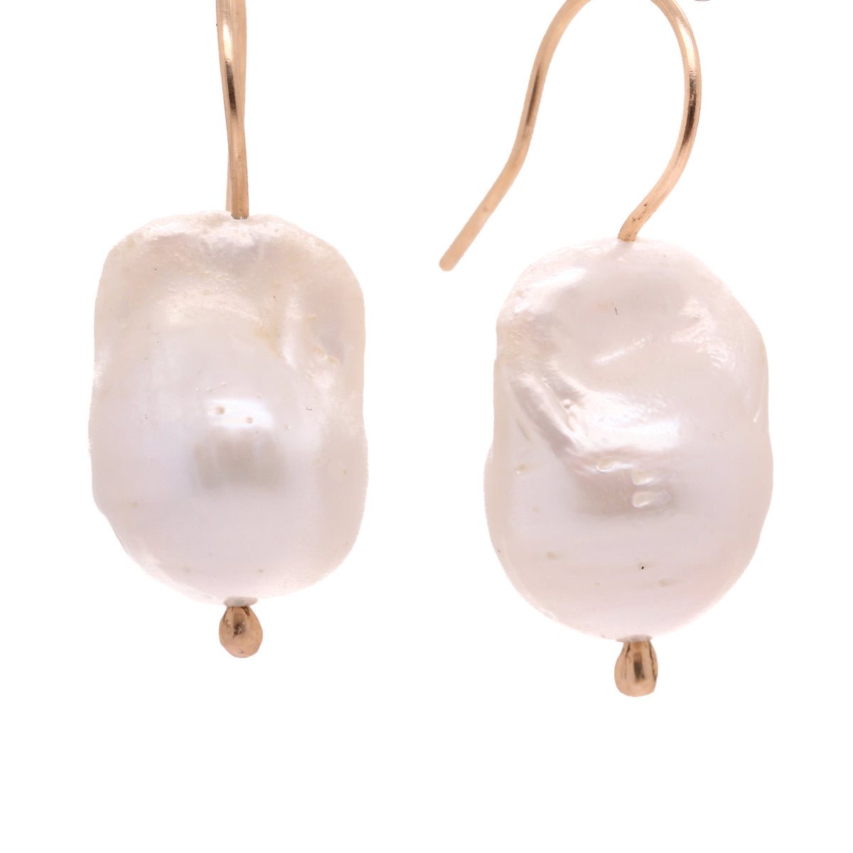 Baroque Fresh Water Pearl Earrings 14KY
