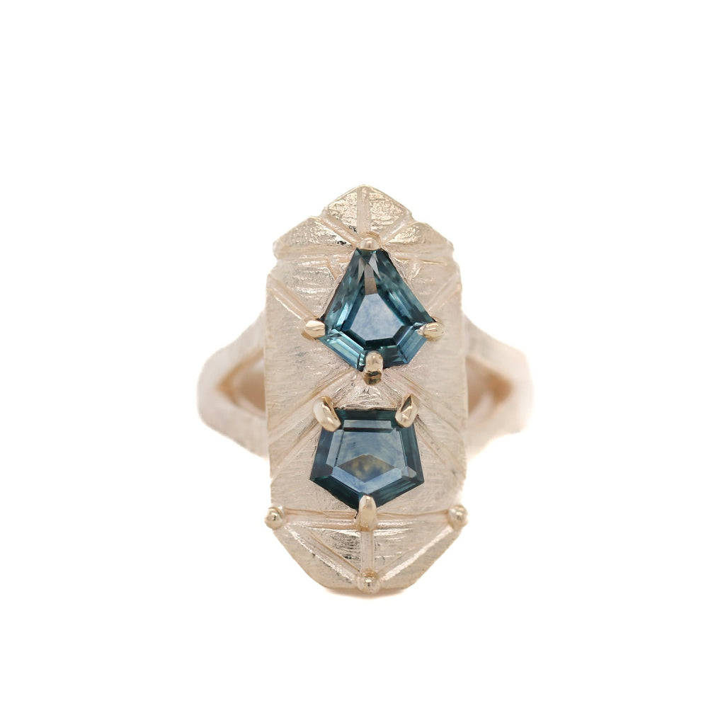 Blue Sapphire Shield Ring