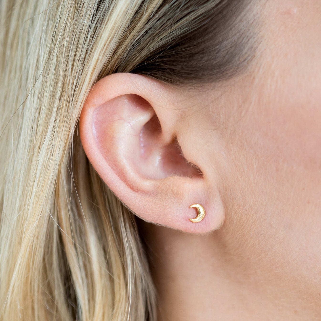 Crescent Moon Studs