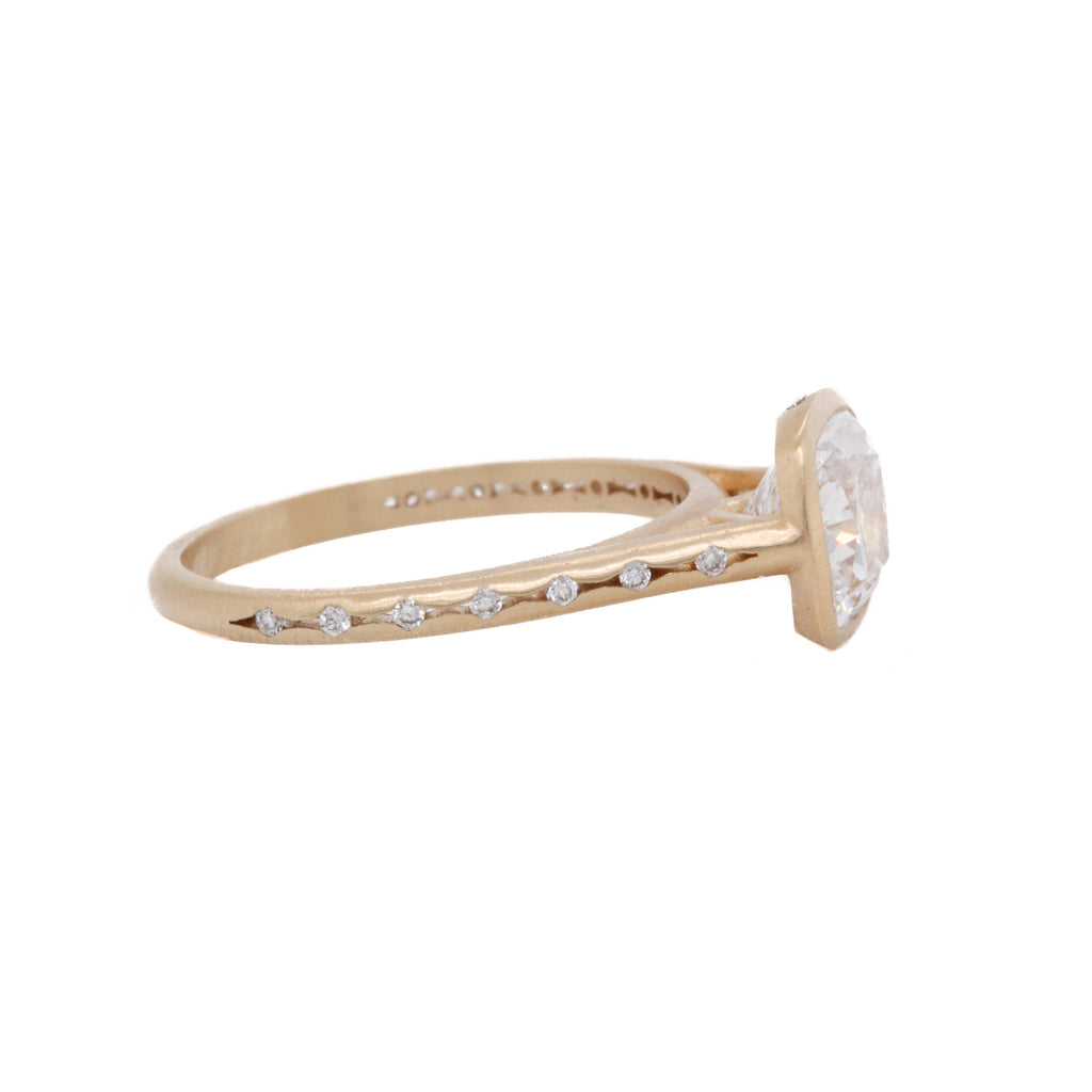 Cushion Bezel Set Lab Diamond Engagement Ring