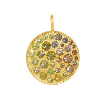 Barbed Ombré Diamond Disc Pendant