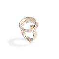 THESAN ring: Sterling Silver, 18k Yellow Gold, 1 Cognac Diamond (4 mm)