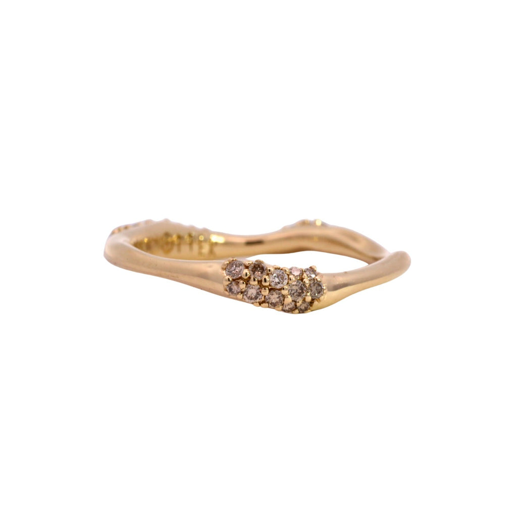 EINAR Stacking Ring - 14K Gold Cluster Pavé