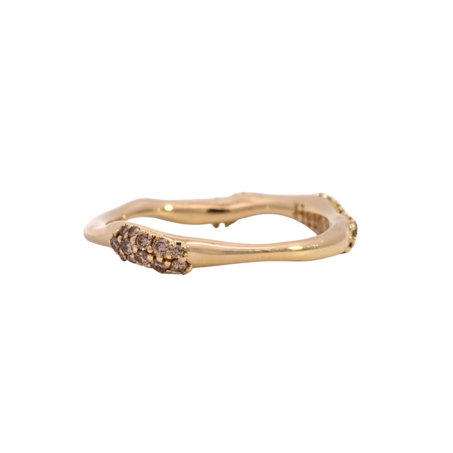 EINAR Stacking Ring - 14K Gold Cluster Pavé