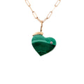 Mini Heart Charm - Malachite