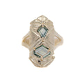 Green Sapphire Shield Ring