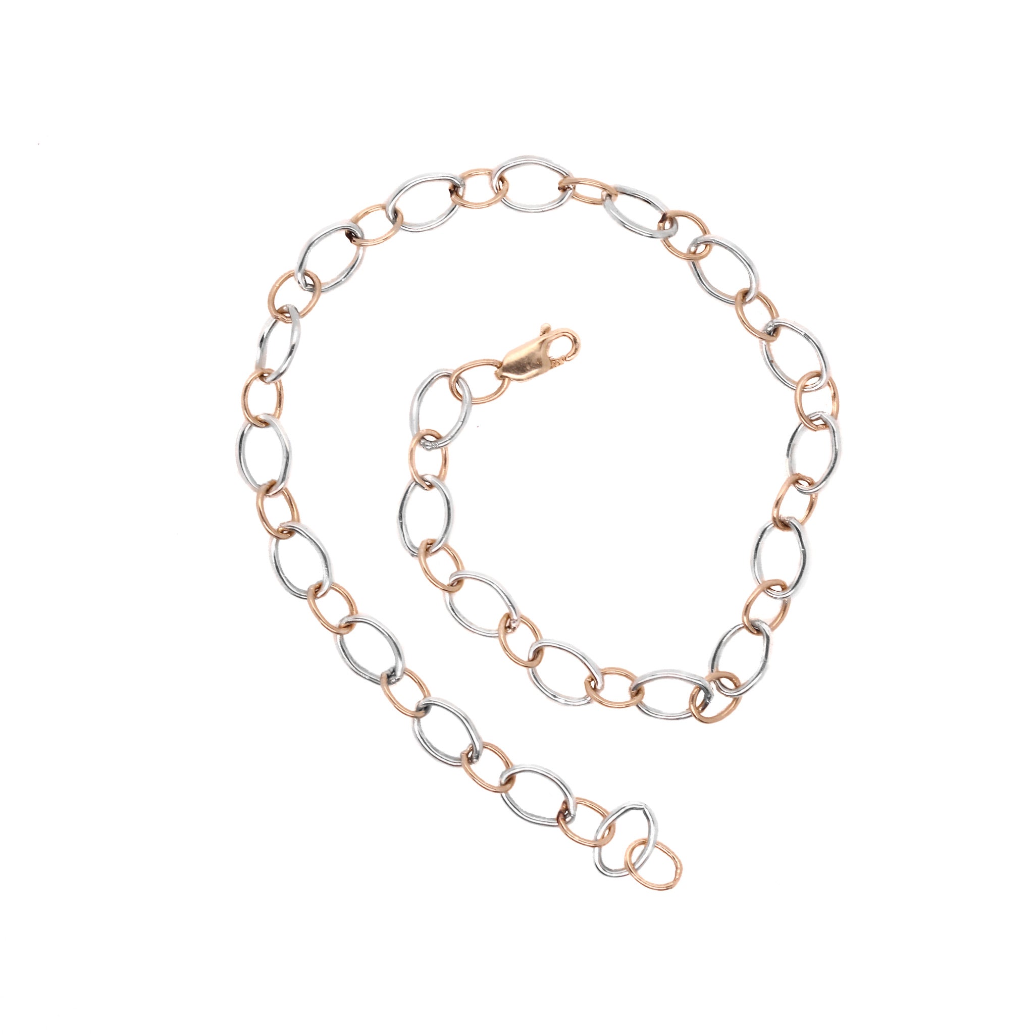 Handmade Two Tone Chain Bracelet
