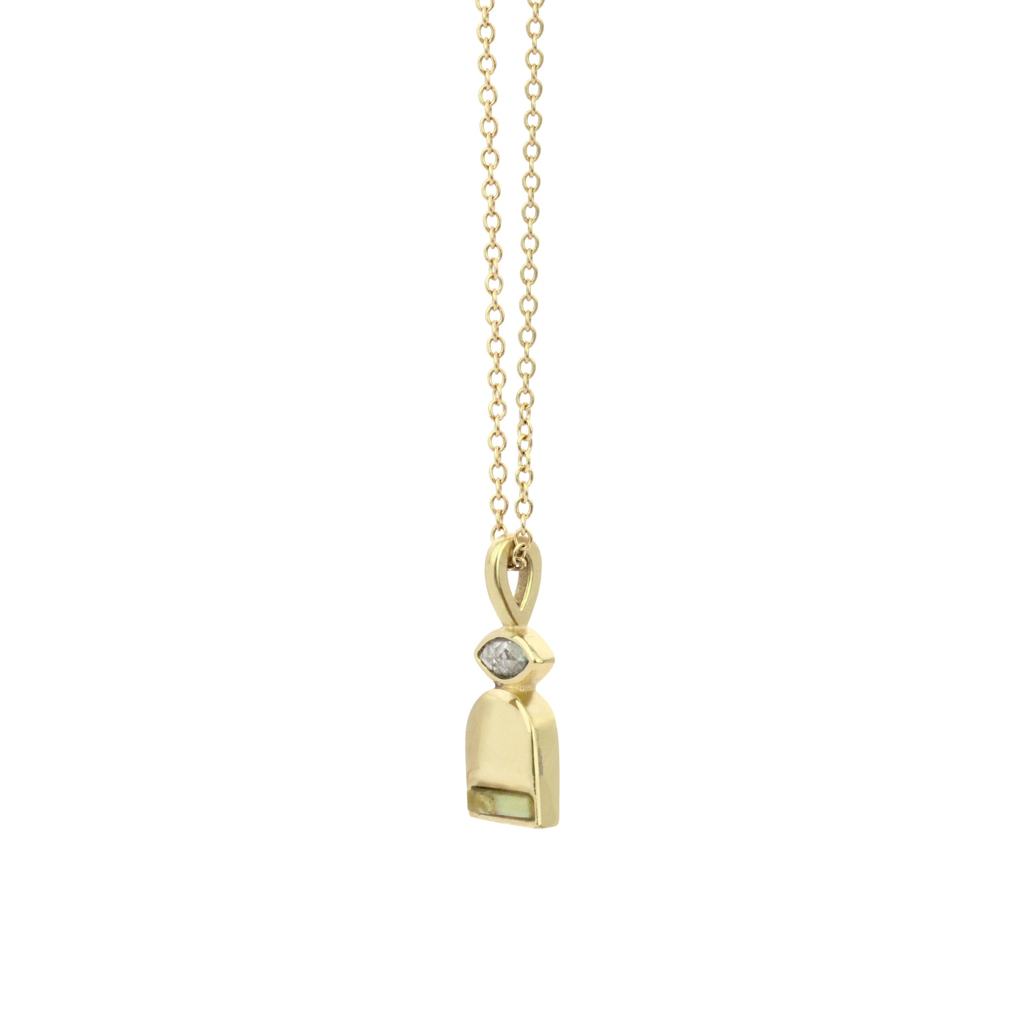 Rhea Inlay Necklace - Salt and Pepper, Serpantine, Jasper (Yellow)