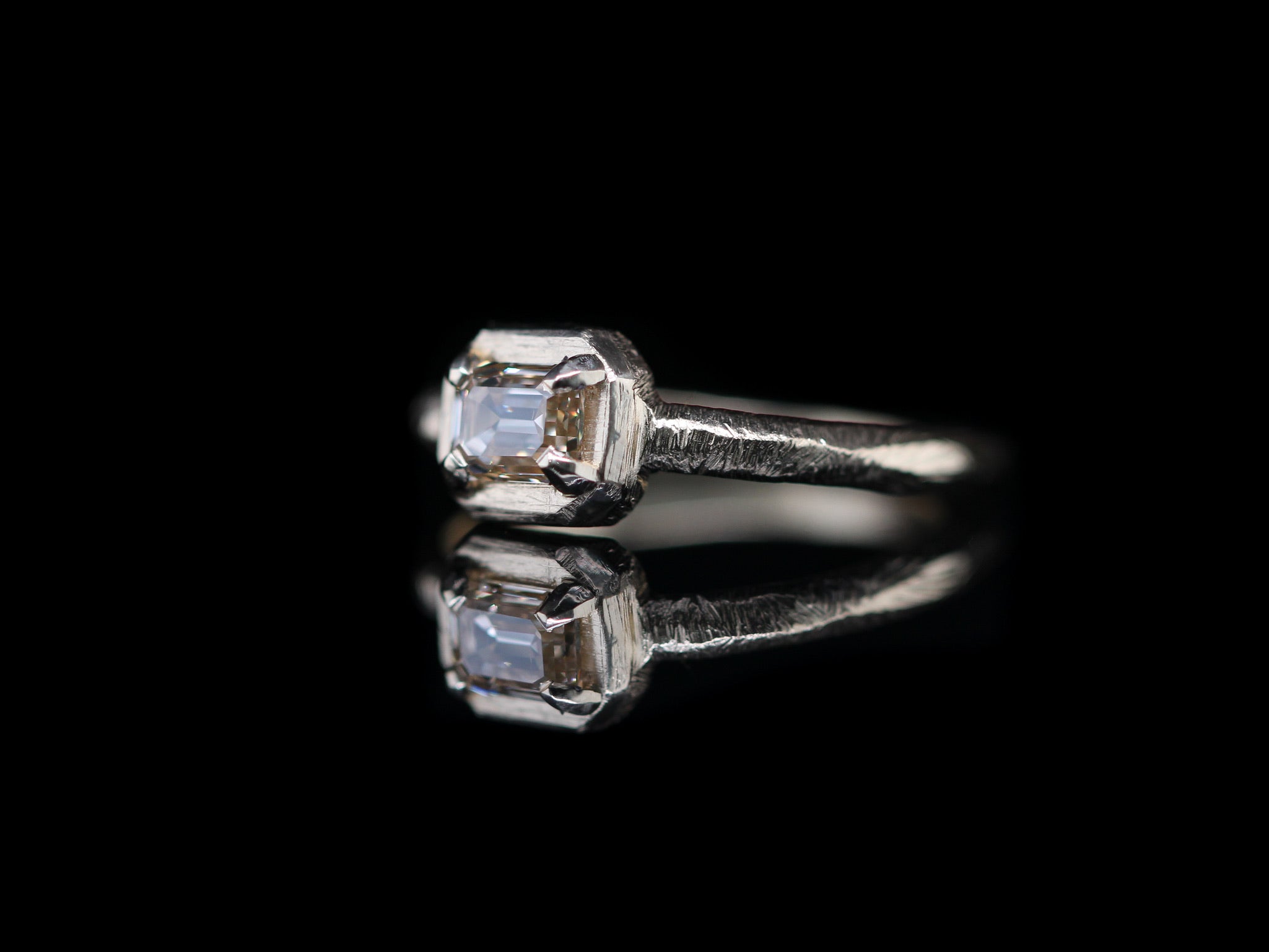 0.73 Cut Corner Step Cut Diamond Ring