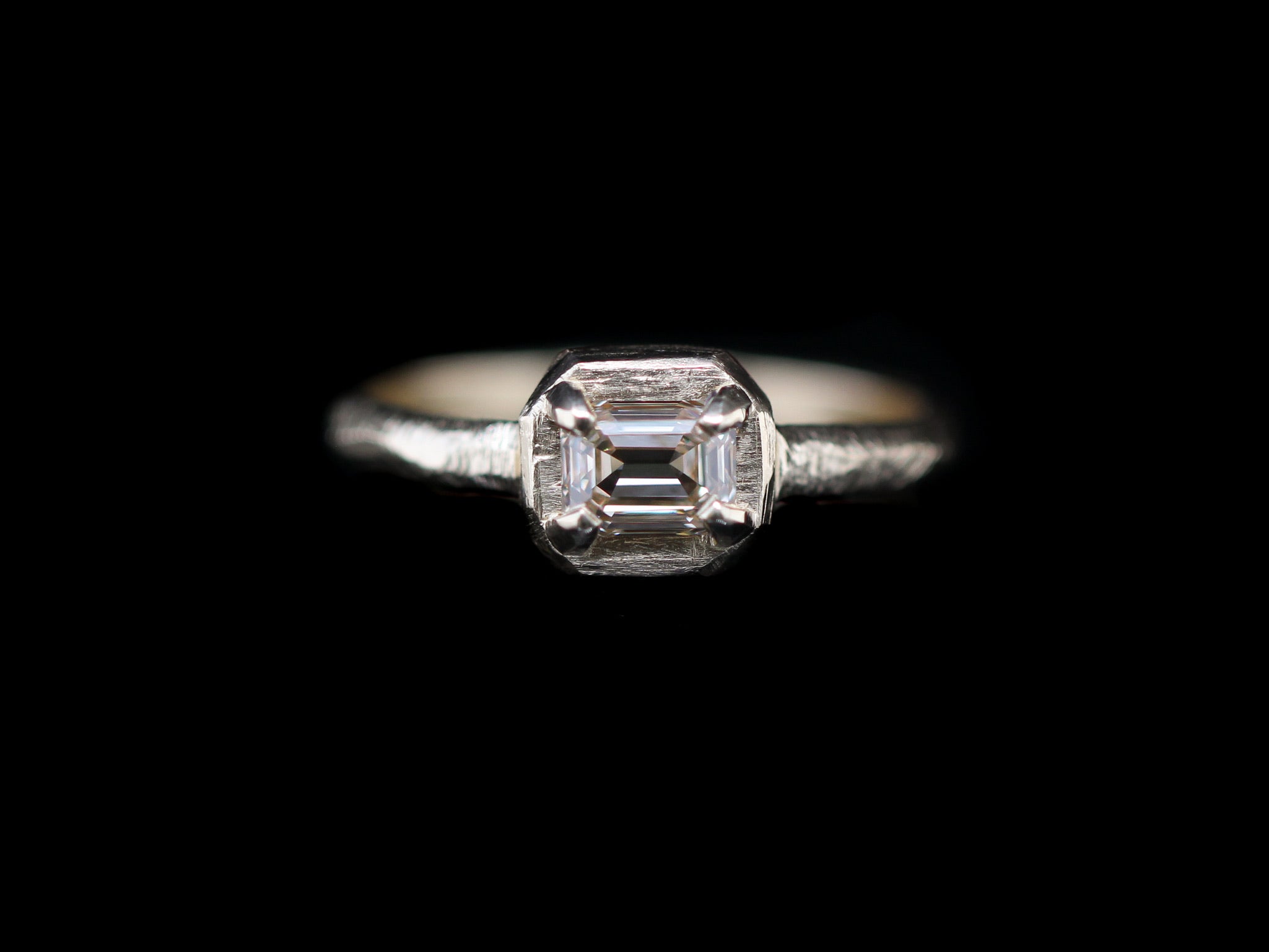 0.73 Cut Corner Step Cut Diamond Ring