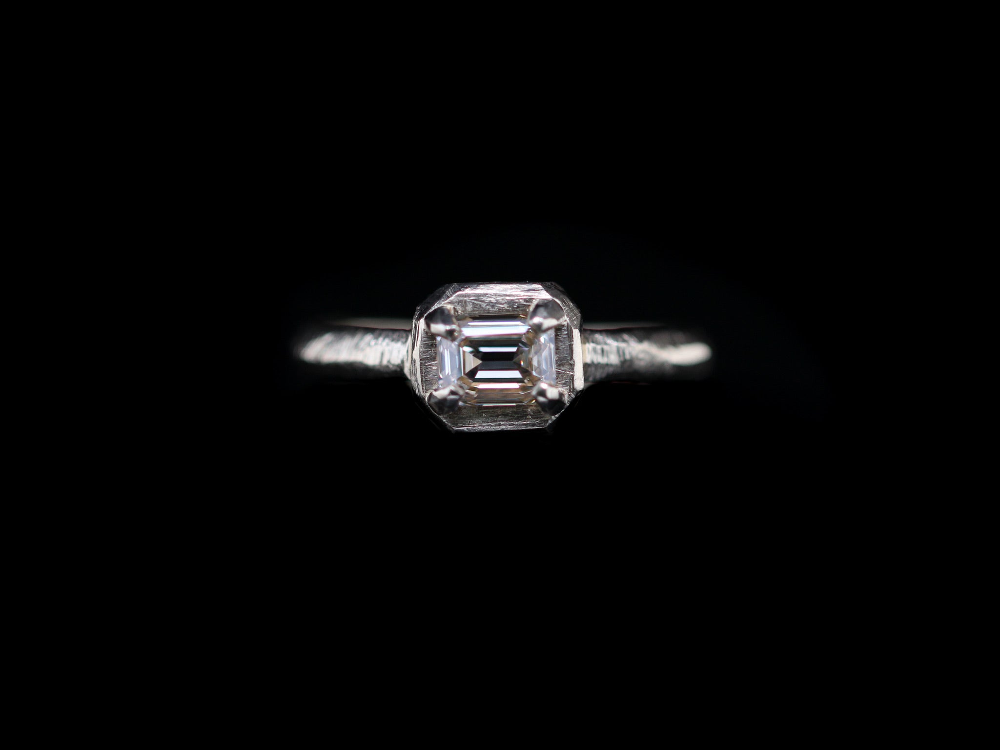 0.73 Cut Corner Step Cut Diamond Ring